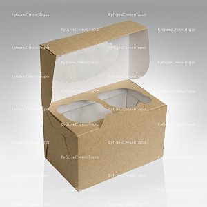 Упаковка для маффинов 100х160х100 мм (для 2 шт) оптом и по оптовым ценам в Ростове-на-Дону