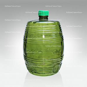 Бутыль 10,0 л Бочонок (зеленый) стеклянный оптом и по оптовым ценам в Ростове-на-Дону